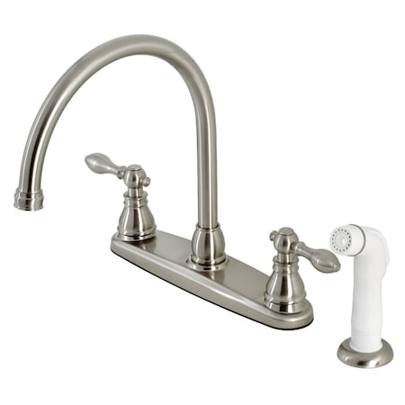 Kingston Brass KB728ACL Centerset Kitchen Faucet with Side Sprayer, Brushed Nickel KB728ACL